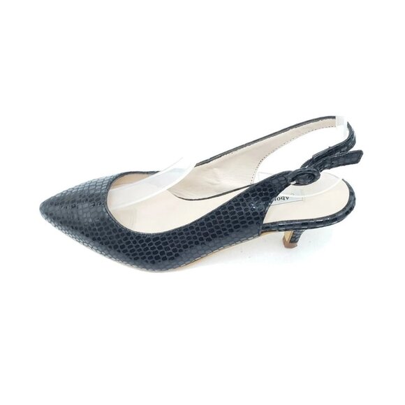 About Arianne Frida Womens Slingback Kitten Heels Black Leather Snake EU 36 US 6 - Picture 7 of 10